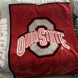 Ohio State Red and Gray Fleece Blanket